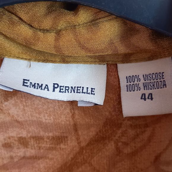 Size 16 Brown Floral Chiffon Semi Sheer Short Sleeve Blouse - Picture 6 of 6